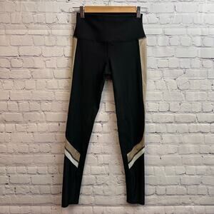 Alo Yoga Elevate Leggings Black Tan High Waisted Women's Small